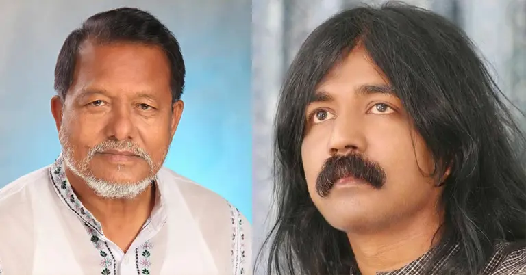 আমজাদ হোসেন (বামে), মাসুদ অরুণ (ডানে)